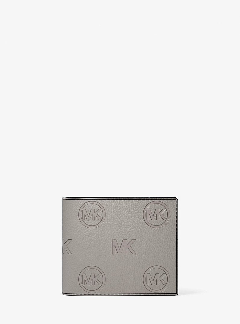 Michael Kors Cooper Logo Debossed Billfold Wallet With Passcase Pearl Grey in Pearl Grey – Interior Open – Card Slots
