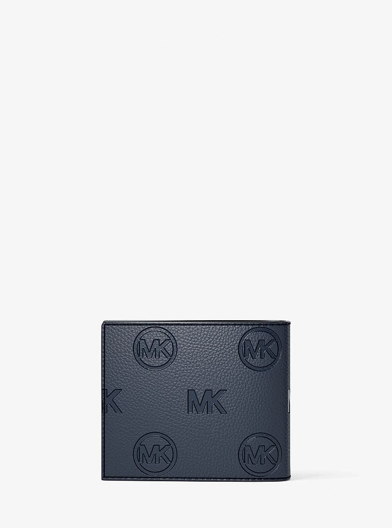 Michael Kors Cooper Logo Debossed Billfold Wallet With Passcase Navy in Navy – Interior Compartments Detail