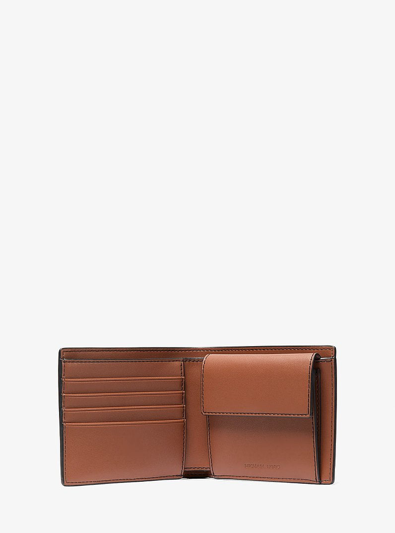Michael Kors Cooper Pebbled Leather Billfold Wallet With Coin Pouch Luggage in Luggage – Exterior Back View