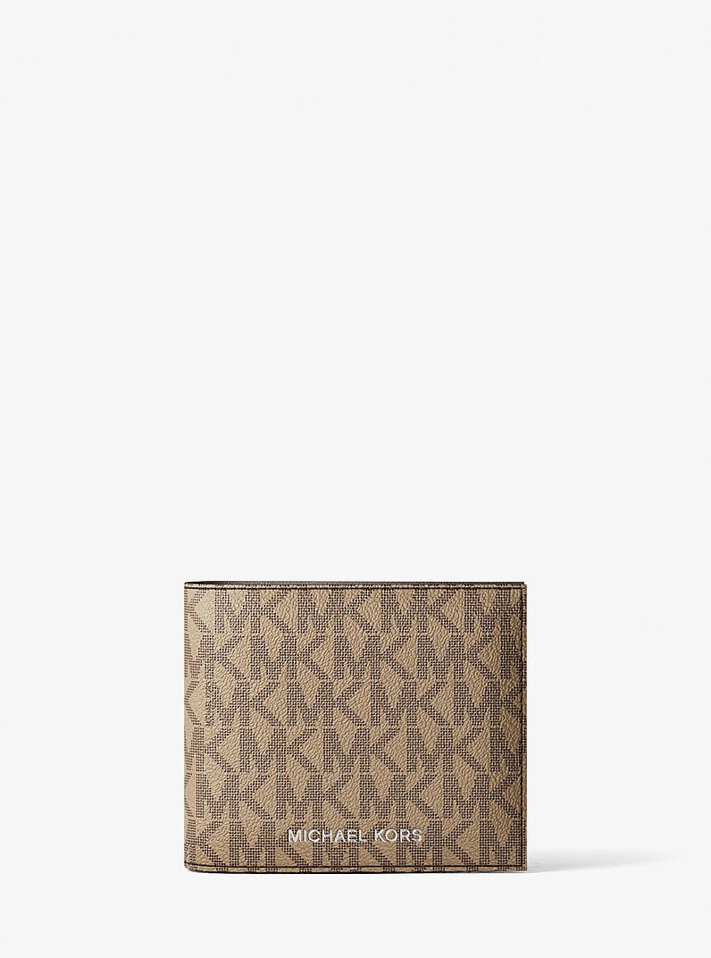 Michael Kors Cooper Logo Billfold Wallet With Coin Pouch Camel in Camel – Exterior Closed View