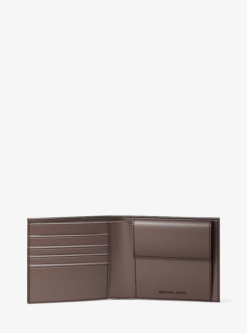 Michael Kors Cooper Logo Billfold Wallet With Coin Pouch Camel in Camel – Interior Open – Card Slots
