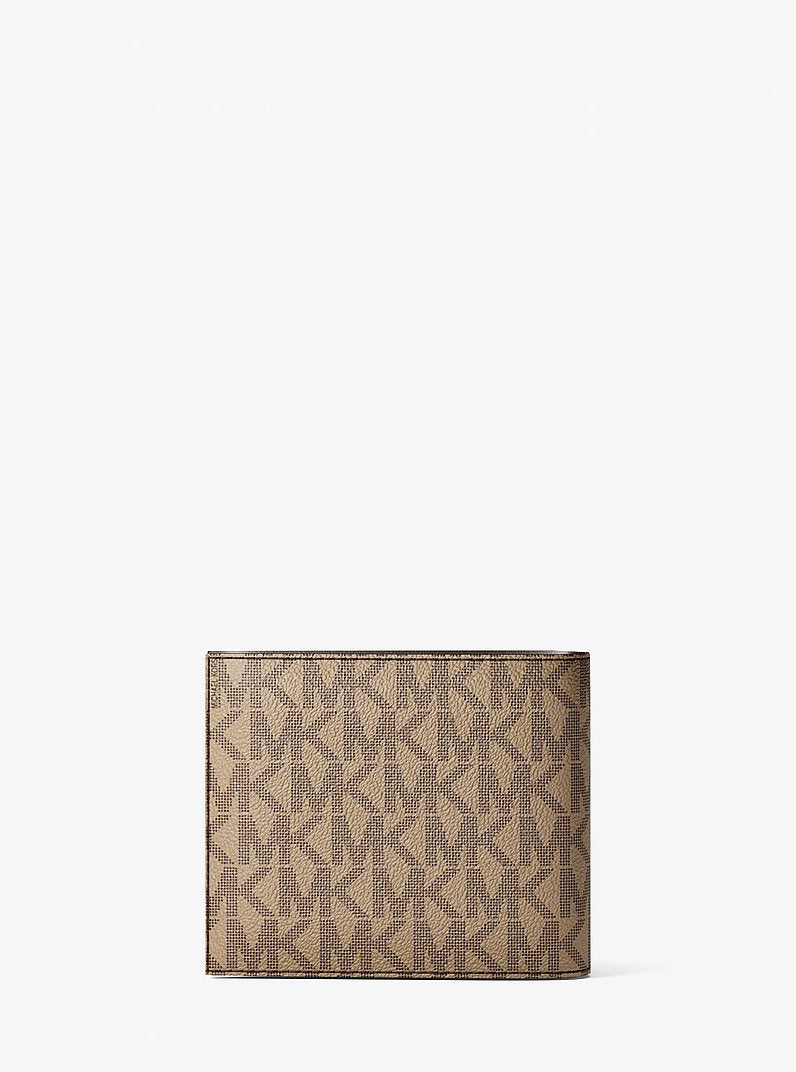 Michael Kors Cooper Logo Billfold Wallet With Coin Pouch Camel in Camel – Exterior Closed View