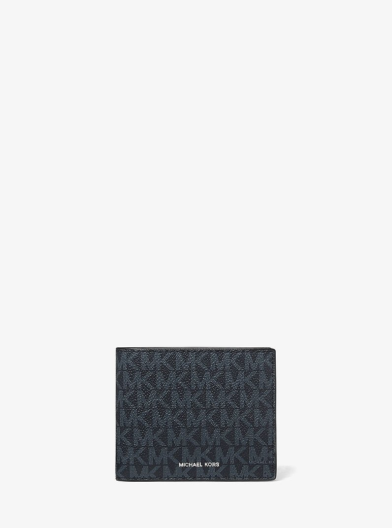 Michael Kors Cooper Logo Billfold Wallet With Coin Pouch Admrl/Plblue in Admiral/Pale Blue – Exterior Closed View