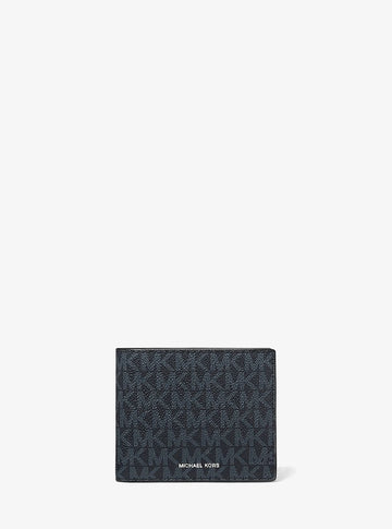Michael Kors Cooper Logo Billfold Wallet With Coin Pouch Admrl/Plblue in Admiral/Pale Blue – Exterior Closed View