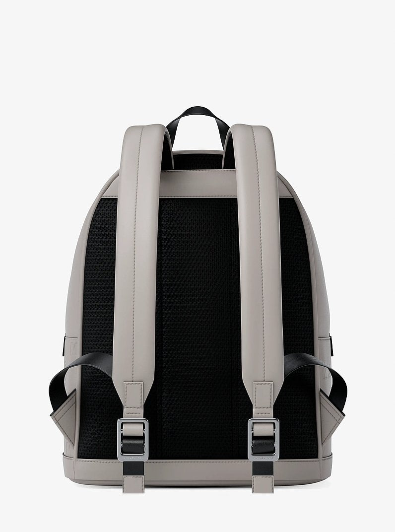 Michael Kors Cooper Medium Logo Debossed Dome Backpack Pearl Grey in Pearl Grey – Strap & Hardware Detail
