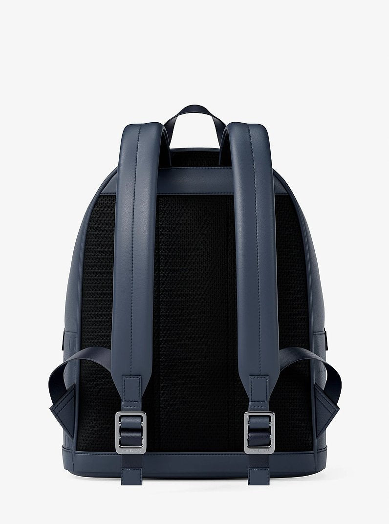 Michael Kors Cooper Medium Logo Debossed Dome Backpack Navy in Navy – Strap & Hardware Detail