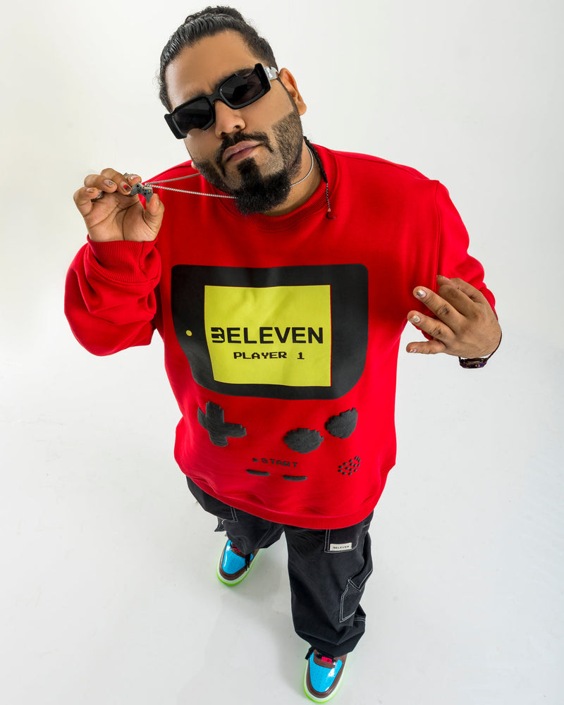 3Eleven Will you be my player 2 red sweatshirt