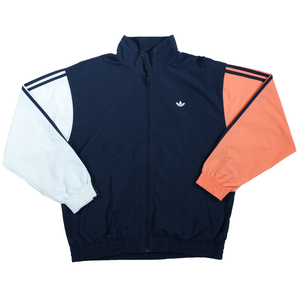 Jacket Adidas  M Navy Blue  Orange and White Sleeve Back Logo Track Jacket