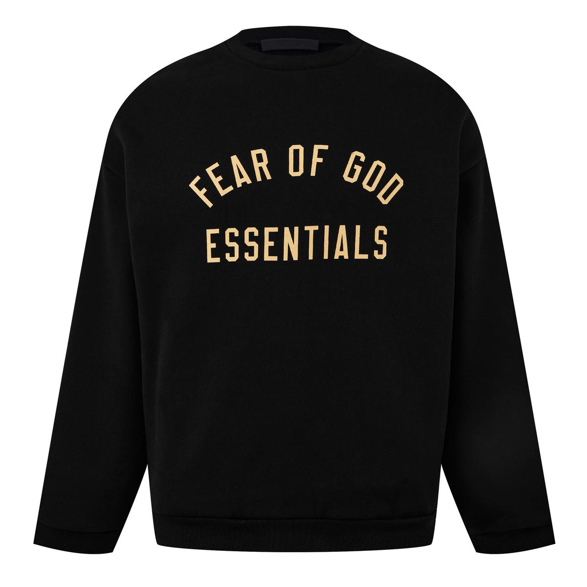 essential ss25 black & gold crewneck streetwear apparel