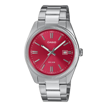 Casio Enticer MTP-1302PD-4AVEF | Red Dial Ion-Plated Mens Watch