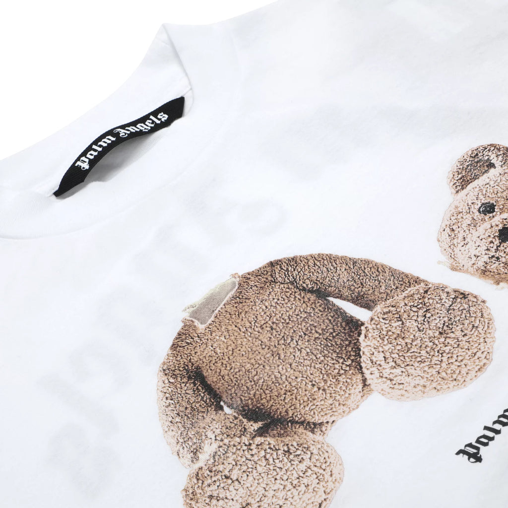 Palm Angels Teddy Bear-print T-shirt In Light Blue Brown