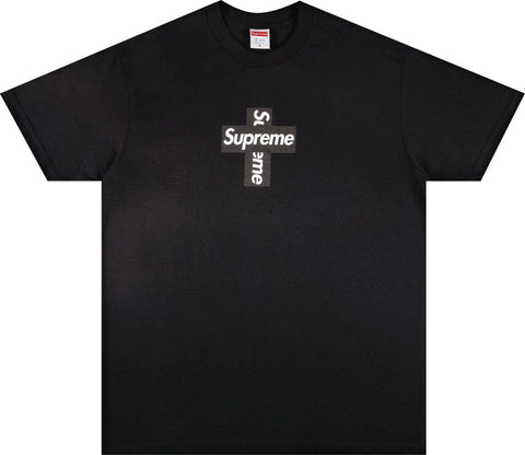 supreme cross box logo tee black