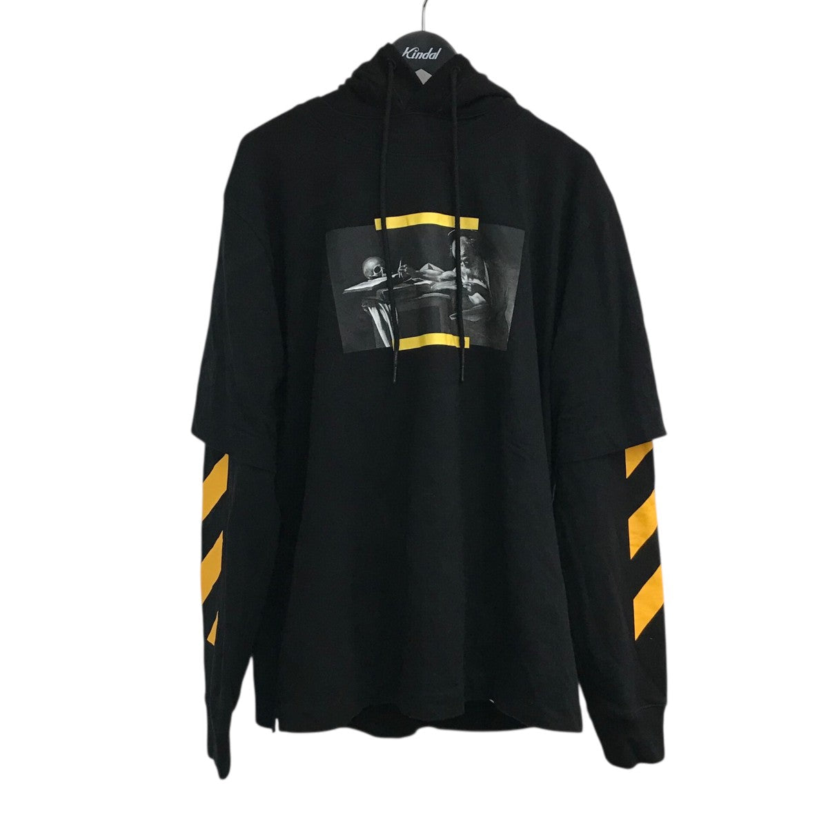 Off-White T-Shirt Layered Hoodie Black - Pre-owned