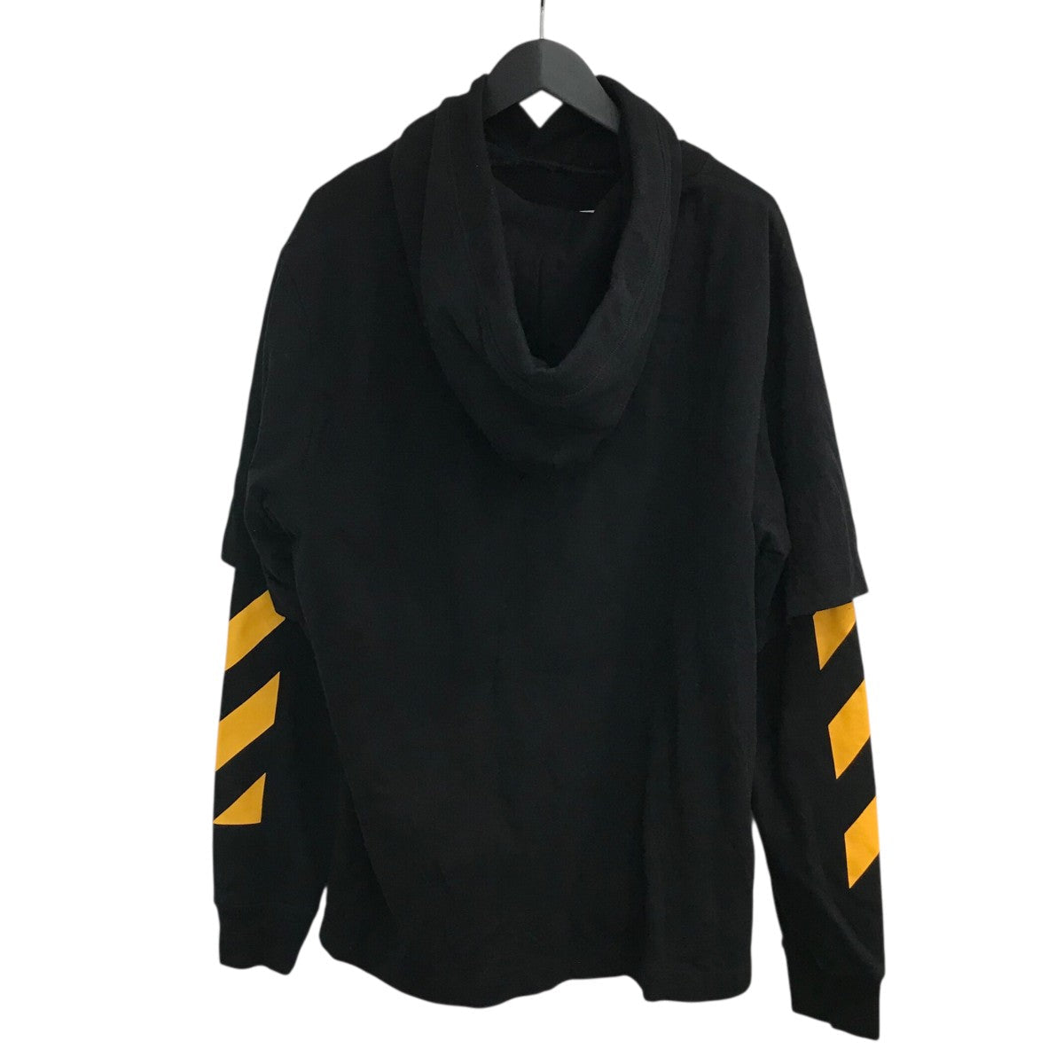 Off-White T-Shirt Layered Hoodie Black - Pre-owned