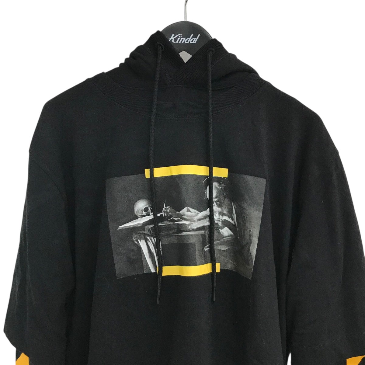 Off-White T-Shirt Layered Hoodie Black - Pre-owned