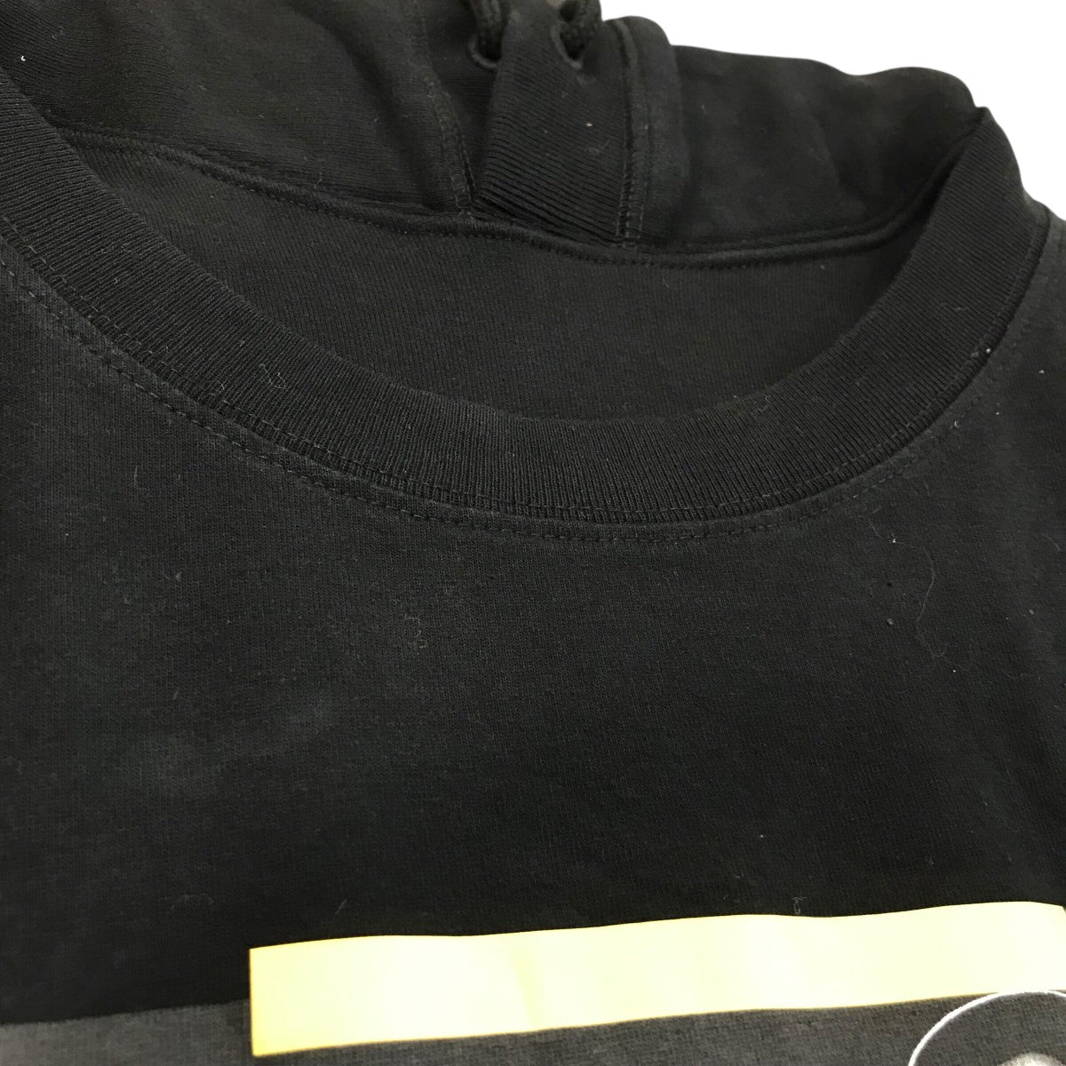 Off-White T-Shirt Layered Hoodie Black - Pre-owned