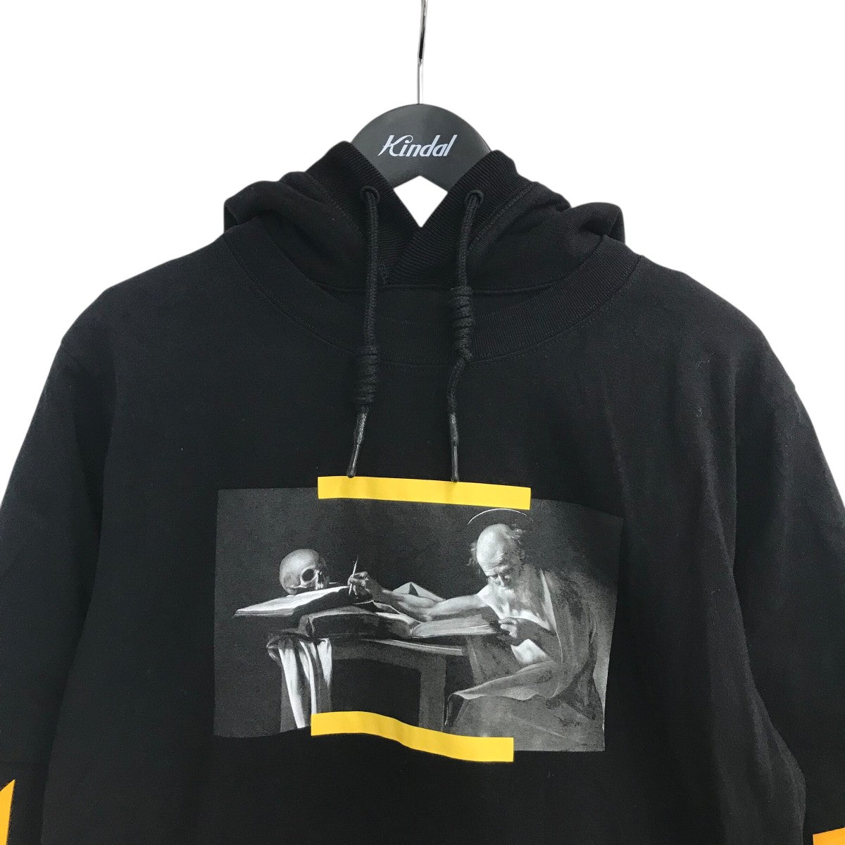 Off-White T-Shirt Layered Pullover Hoodie Black - Pre-owned
