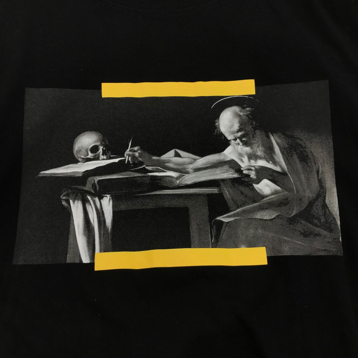 Off-White T-Shirt Layered Pullover Hoodie Black - Pre-owned