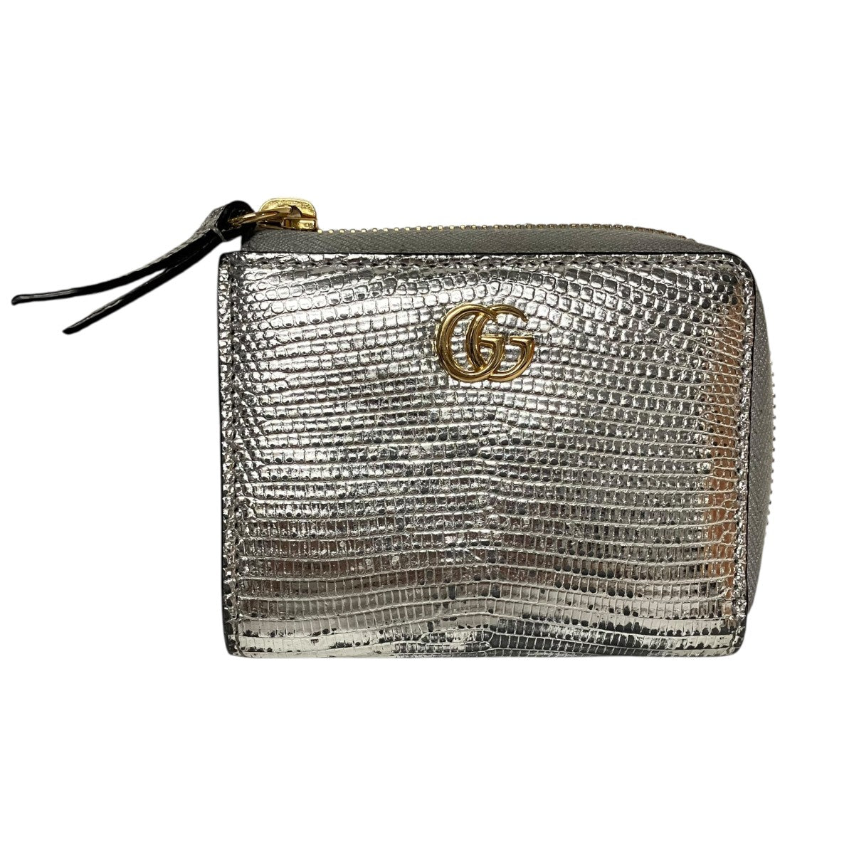 Gucci L-shaped Zipper Wallet Silver - Pre-owned