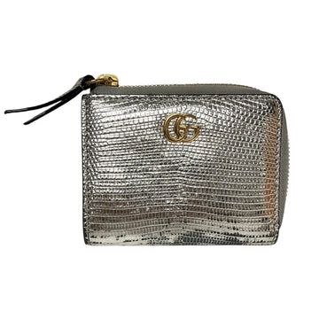 Gucci L-shaped Zipper Wallet Silver - Pre-owned