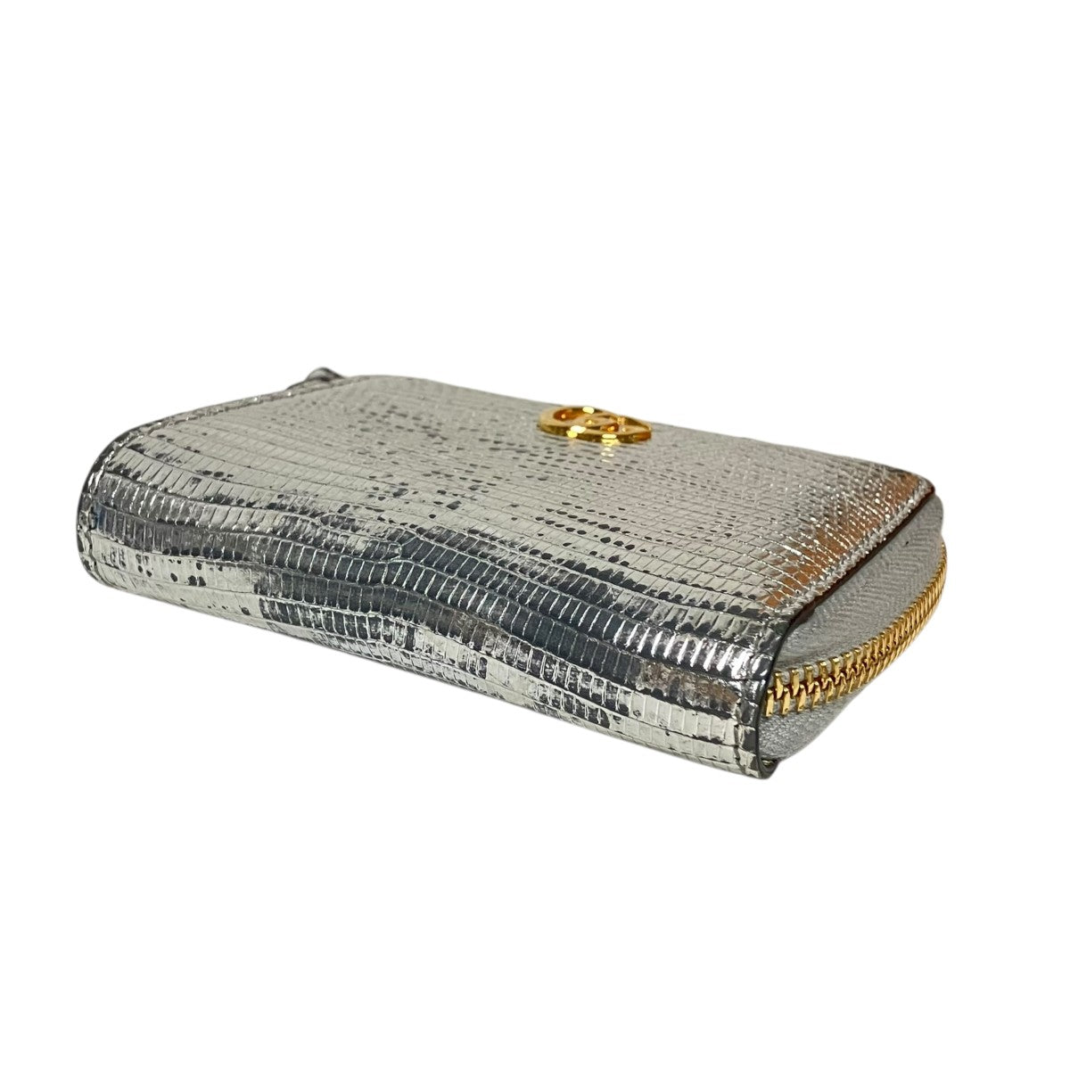 Gucci L-shaped Zipper Wallet Silver - Pre-owned