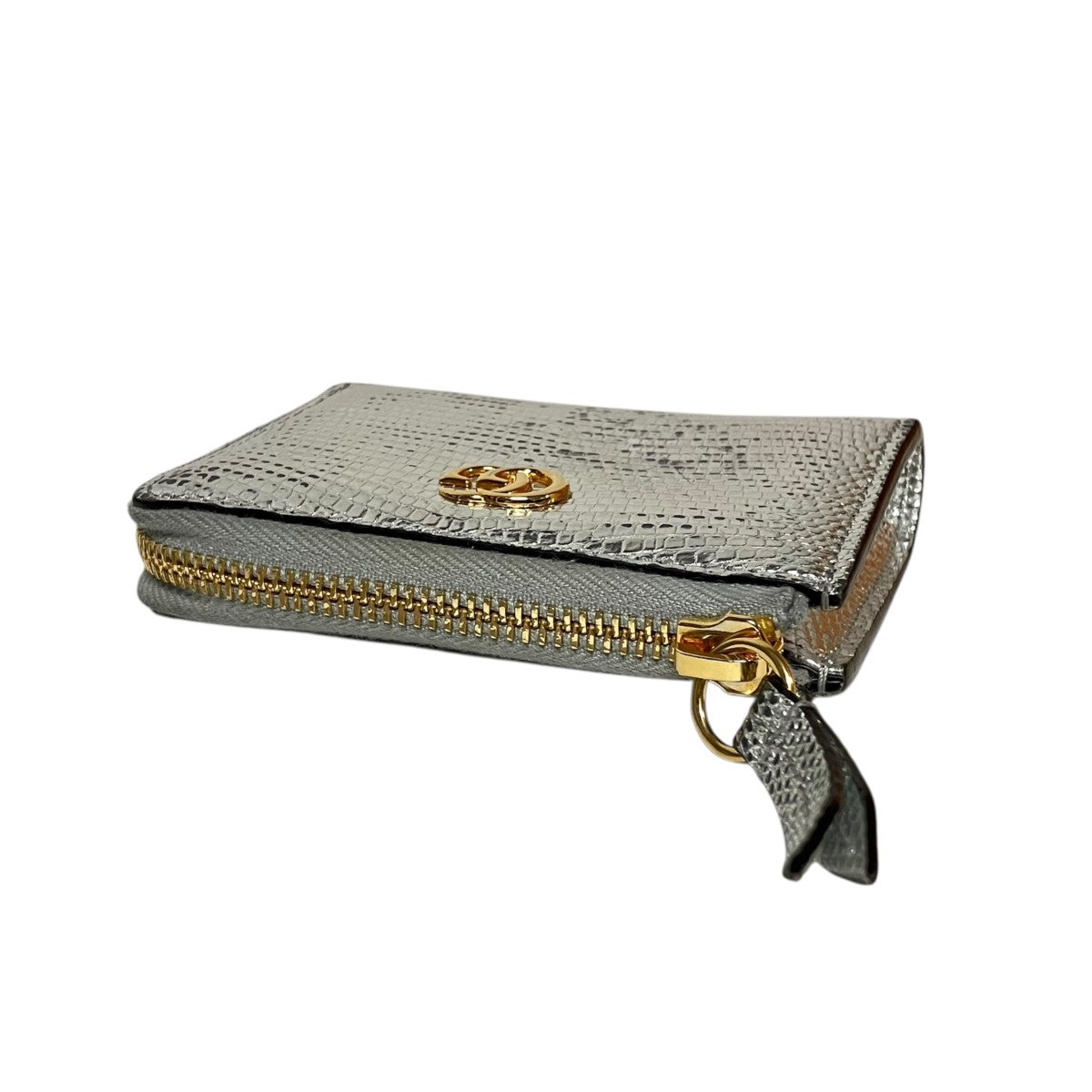 Gucci L-shaped Zipper Wallet Silver - Pre-owned