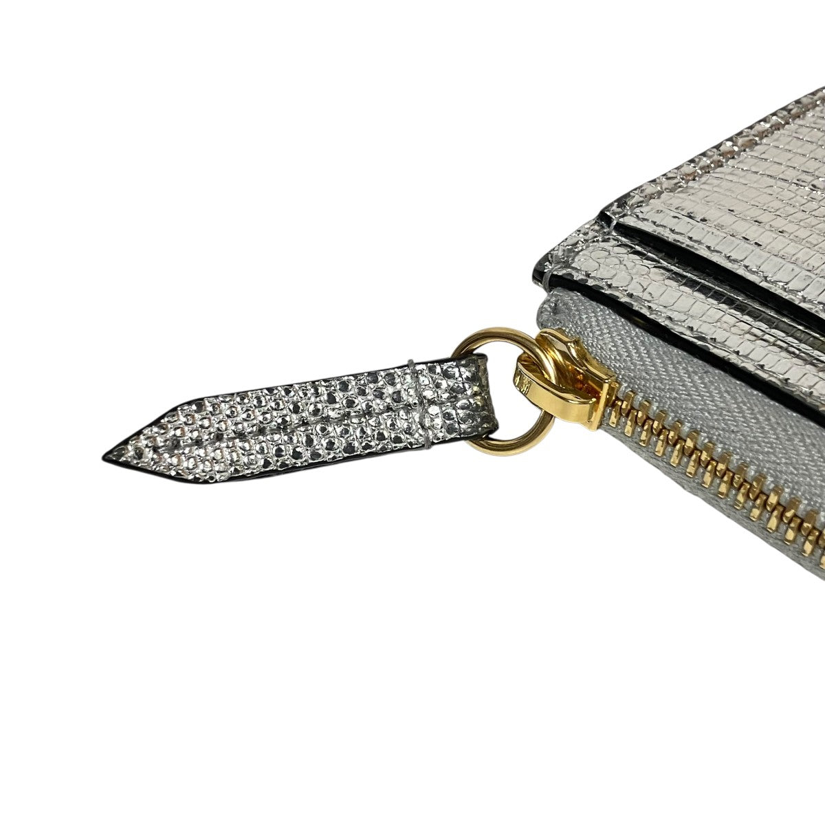 Gucci L-shaped Zipper Wallet Silver - Pre-owned