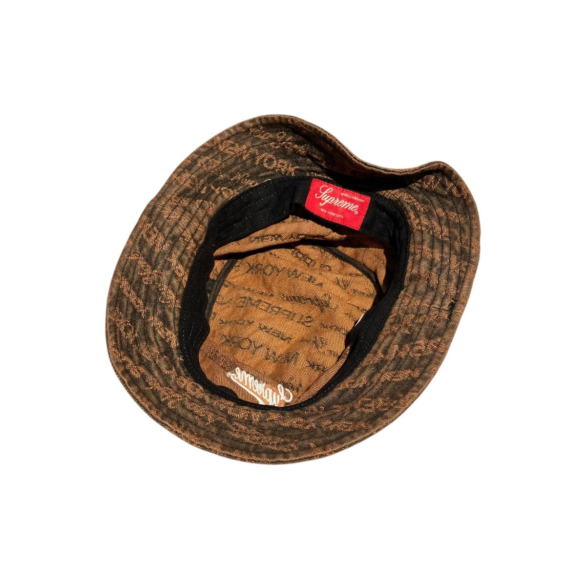 Supreme Multi Type Jacquard Bucket Hat Brown (FW22) - Pre-owned