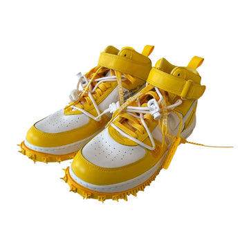 Nike x Off-White Air Force 1 Mid SP Lthr High Cut Sneakers Yellow White - Pre-owned
