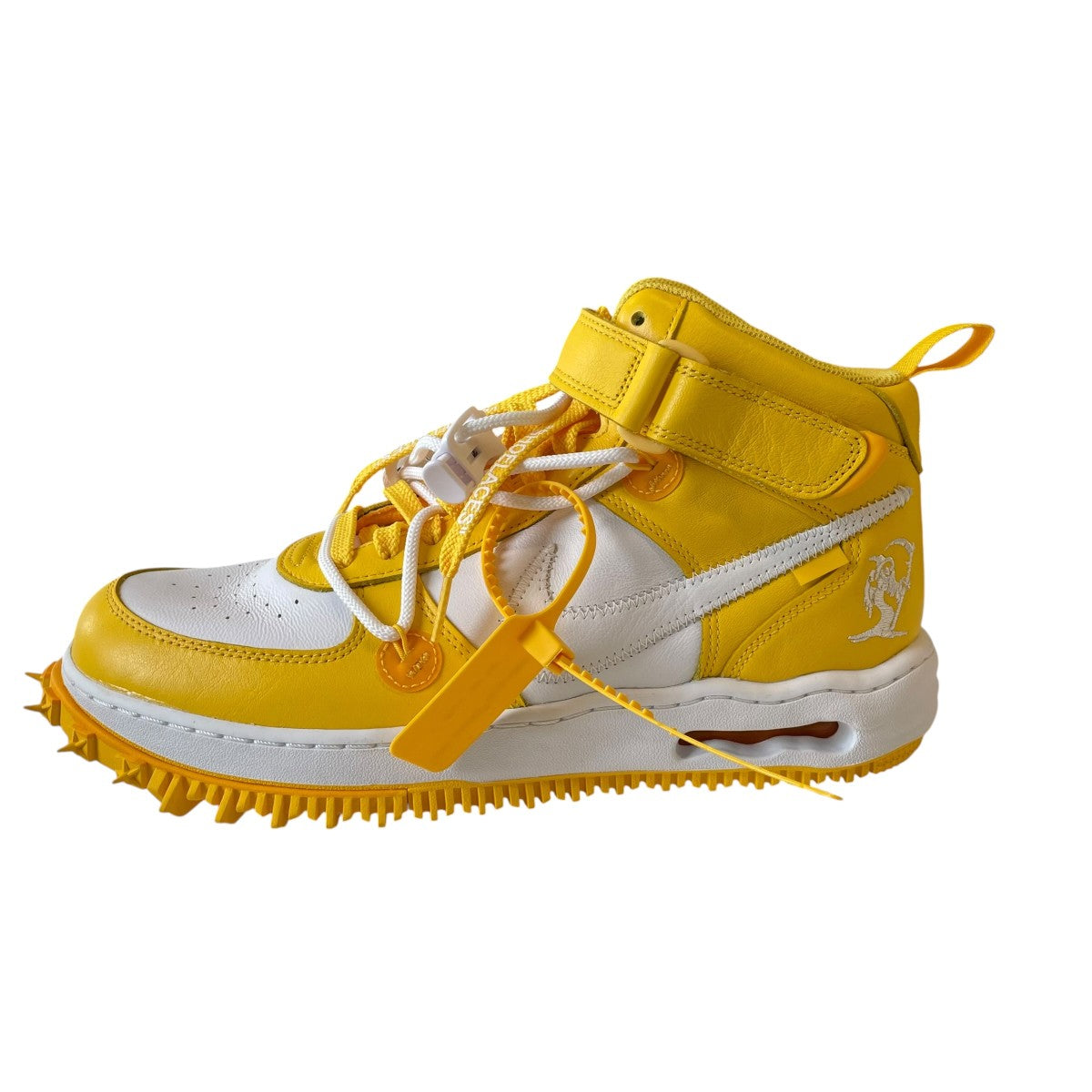 Nike x Off-White Air Force 1 Mid SP Lthr High Cut Sneakers Yellow White - Pre-owned