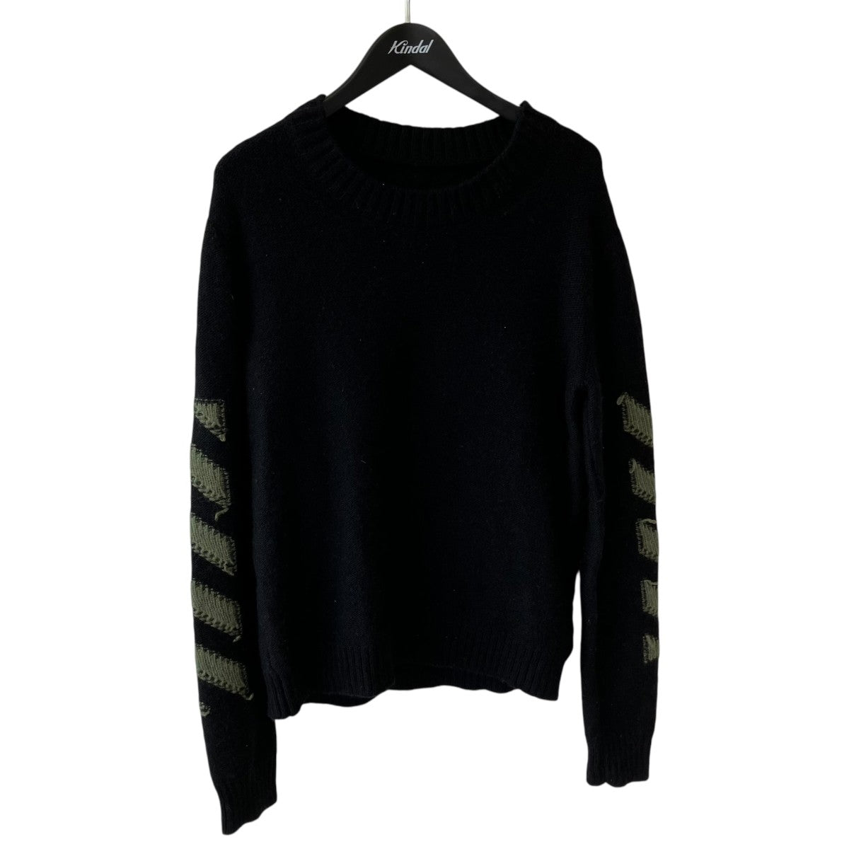 Off-White Back Arrow Thick Knit Black/Green - Pre-owned