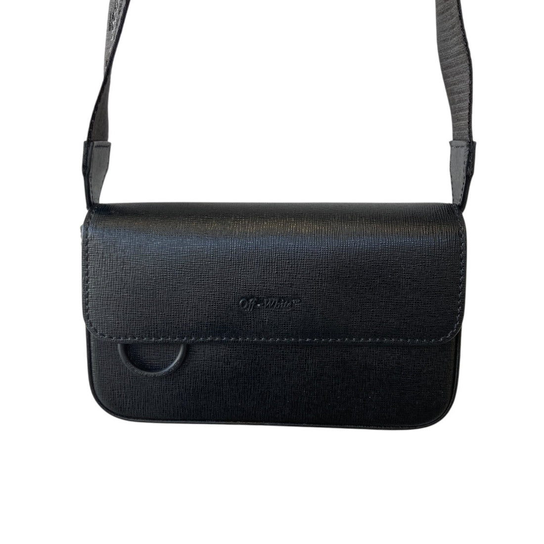 Off-White Crossbody Flap Shoulder Bag Black - Pre-owned