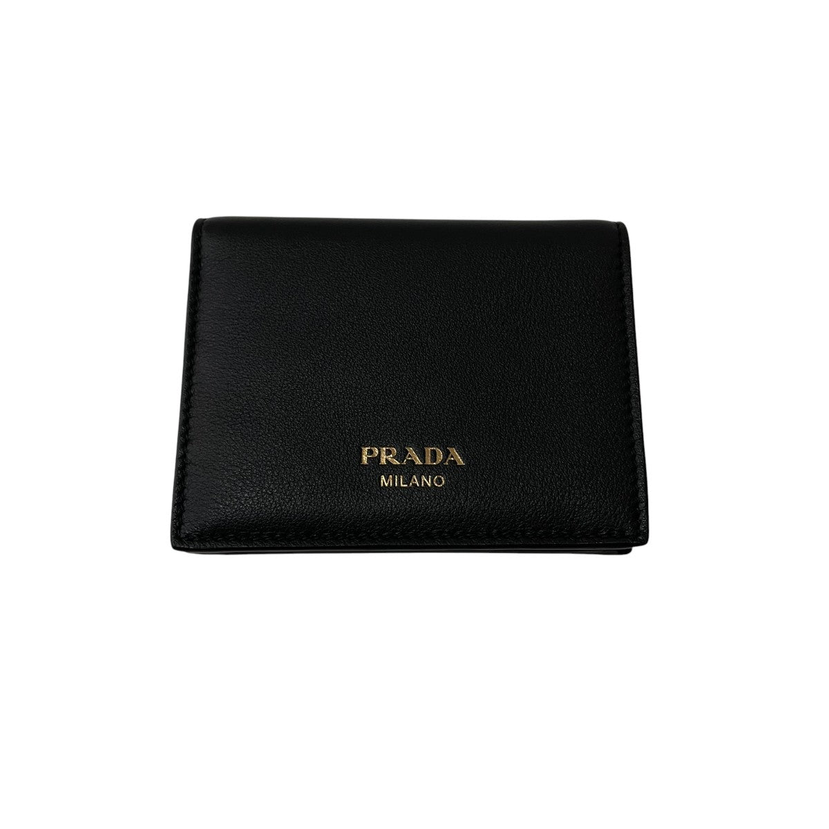 Prada Soft Grain Bifold Wallet Black - Pre-owned