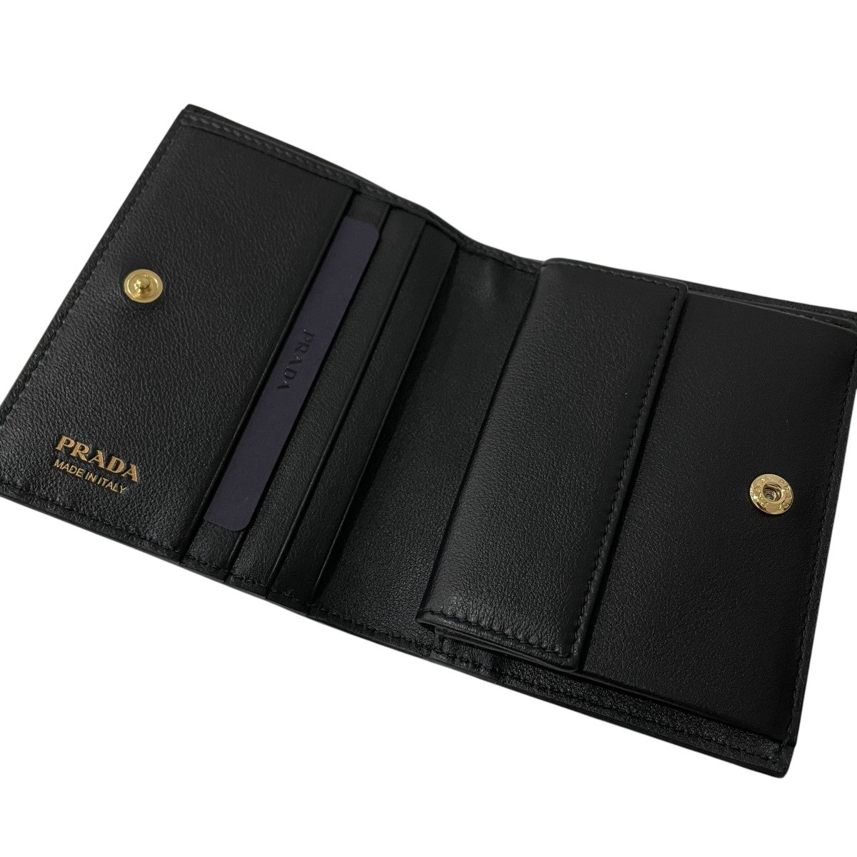 Prada Soft Grain Bifold Wallet Black - Pre-owned