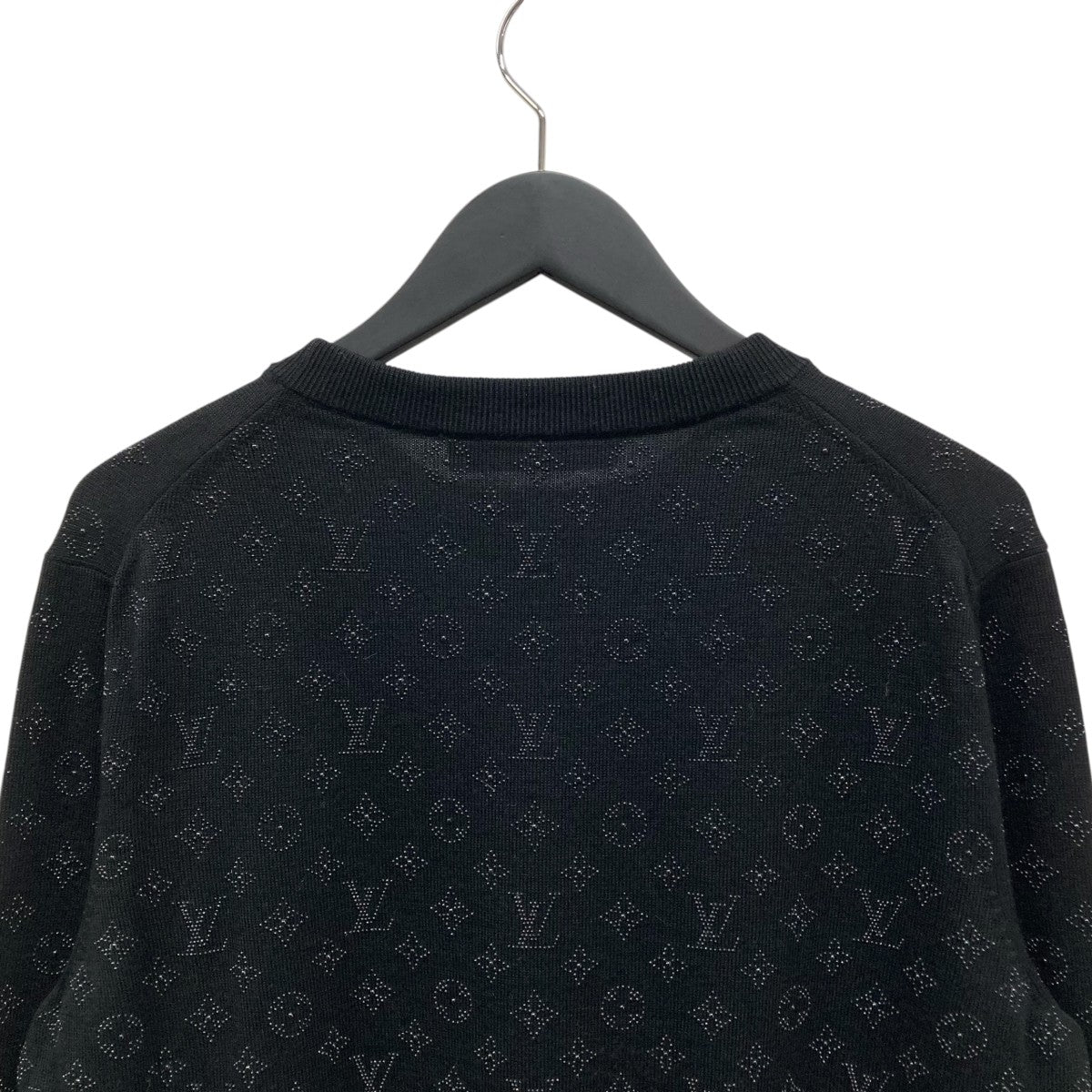 Louis Vuitton Monogram Embellished Wool Evening Crewneck Black - Pre-owned