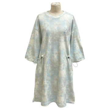 Off-White Tie Dye Meteor Shower Short Sleeve Dress Blue/Ivory - Pre-owned