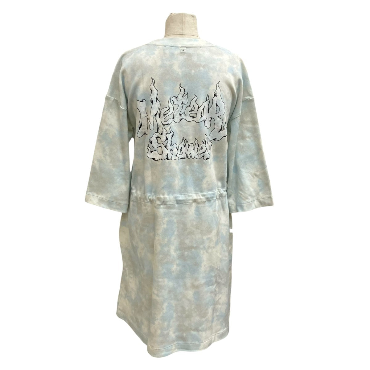 Off-White Tie Dye Meteor Shower Short Sleeve Dress Blue/Ivory - Pre-owned