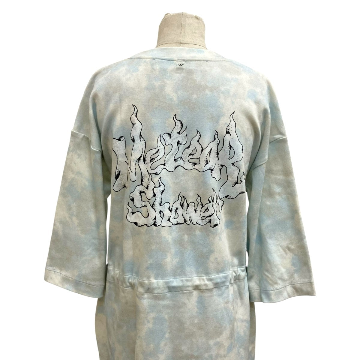 Off-White Tie Dye Meteor Shower Short Sleeve Dress Blue/Ivory - Pre-owned