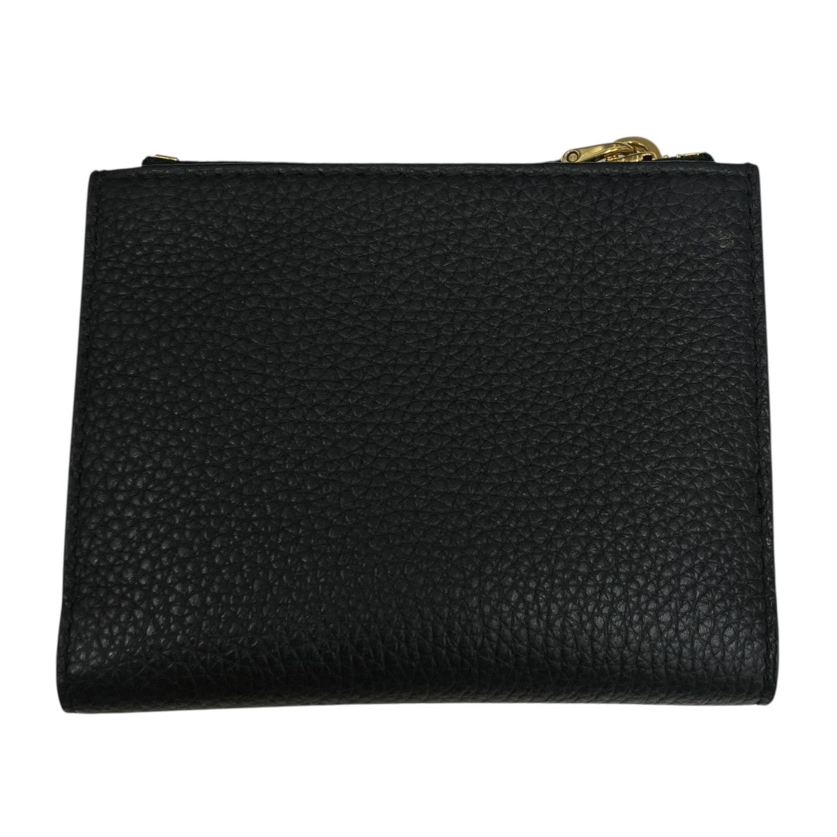 Prada Saffiano Triangolo Bifold Wallet Black / Gold - Pre-owned