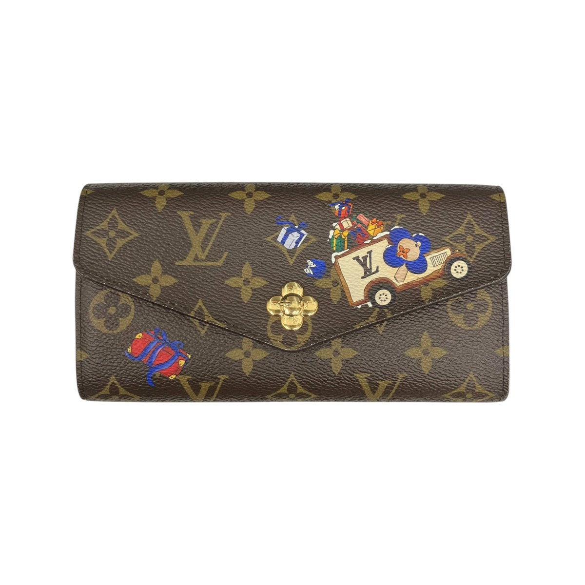 Louis Vuitton Vivienne Portefeuil Sarah Long Wallet Brown - Pre-owned