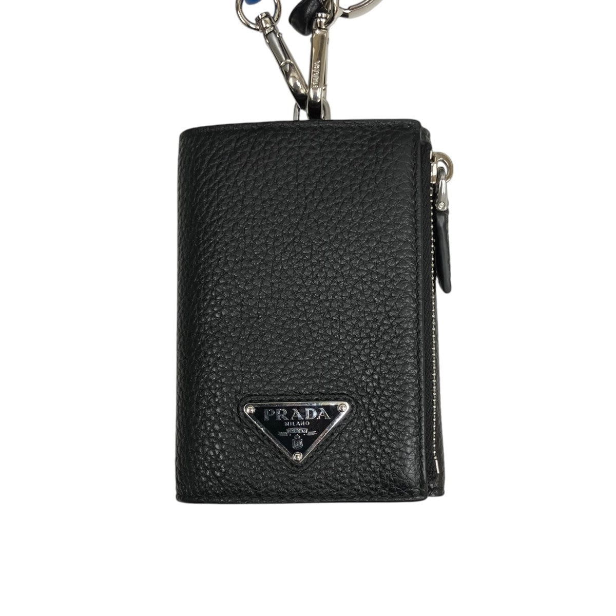 Prada Fragment Case With String Card Case Black - Pre-owned