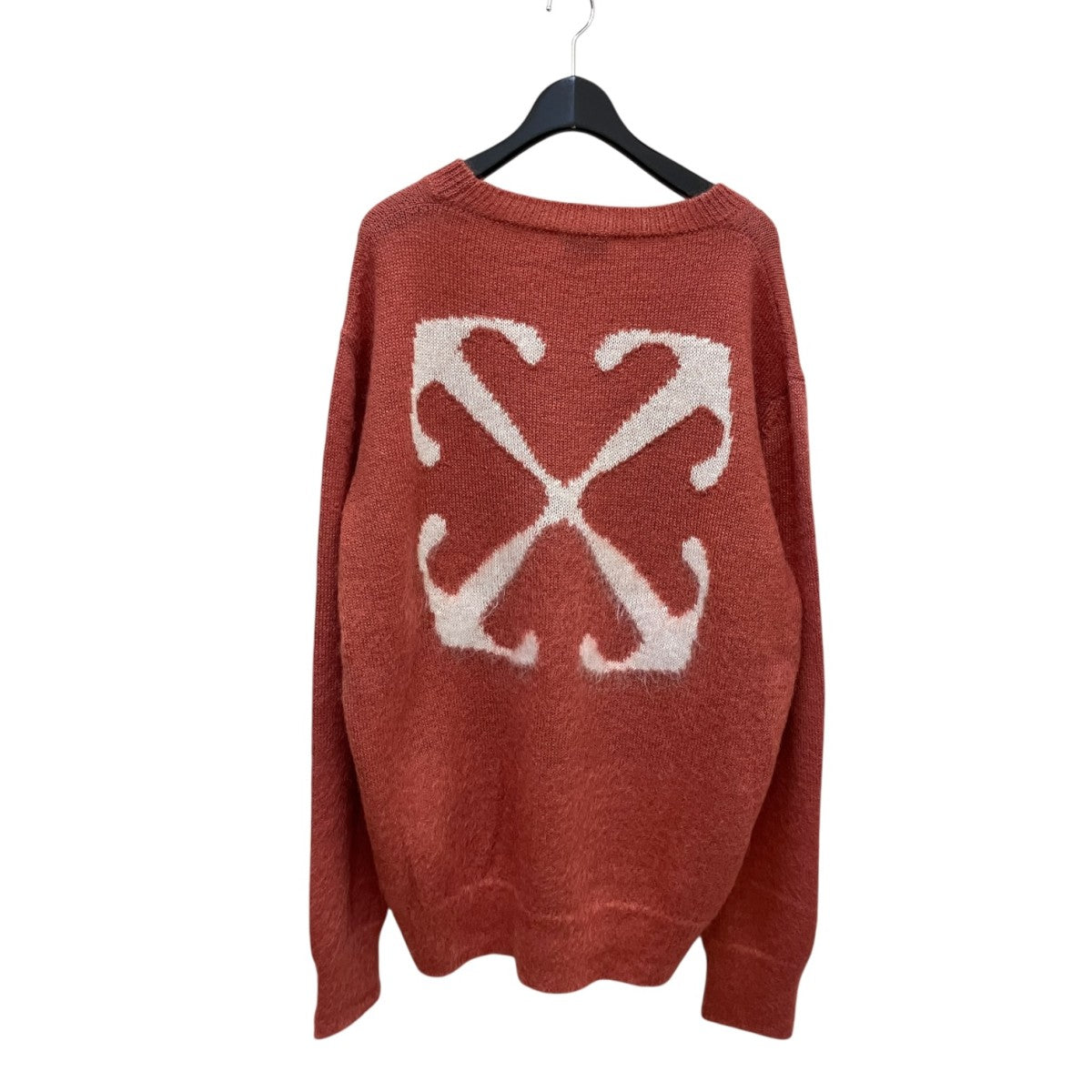 Off-White Mohair Arrow Knit Crewneck Mohair Blend Knit Pink - Pre-owned