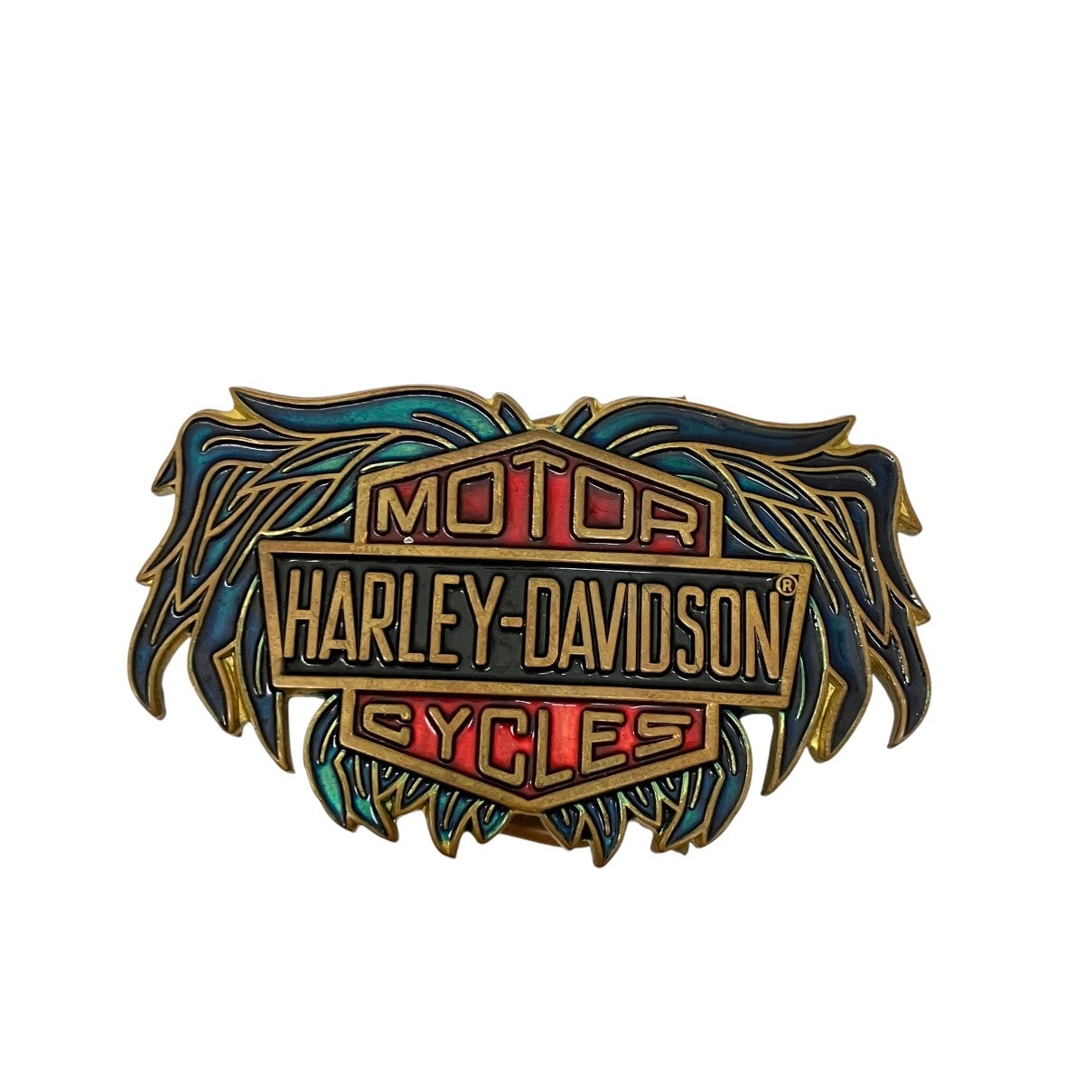 Harley-Davidson 90-00s Belt Buckle Bronze/Blue - Pre-owned