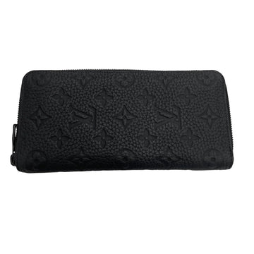 Louis Vuitton Zippy Wallet Vertical Round Long Wallet Black - Pre-owned