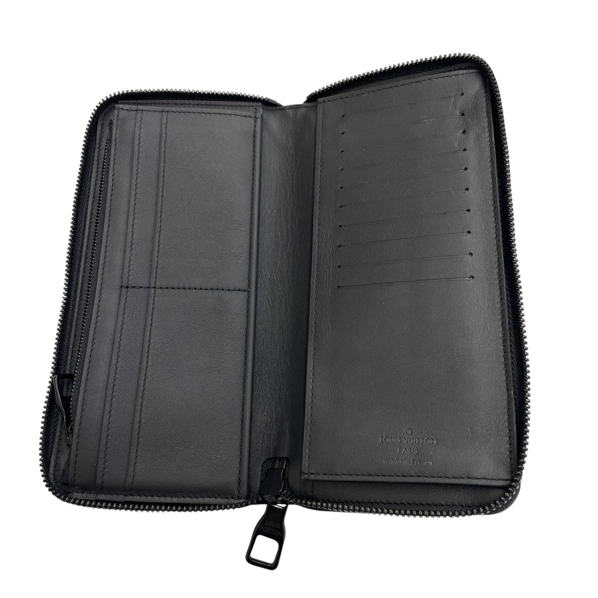 Louis Vuitton Zippy Wallet Vertical Round Long Wallet Black - Pre-owned
