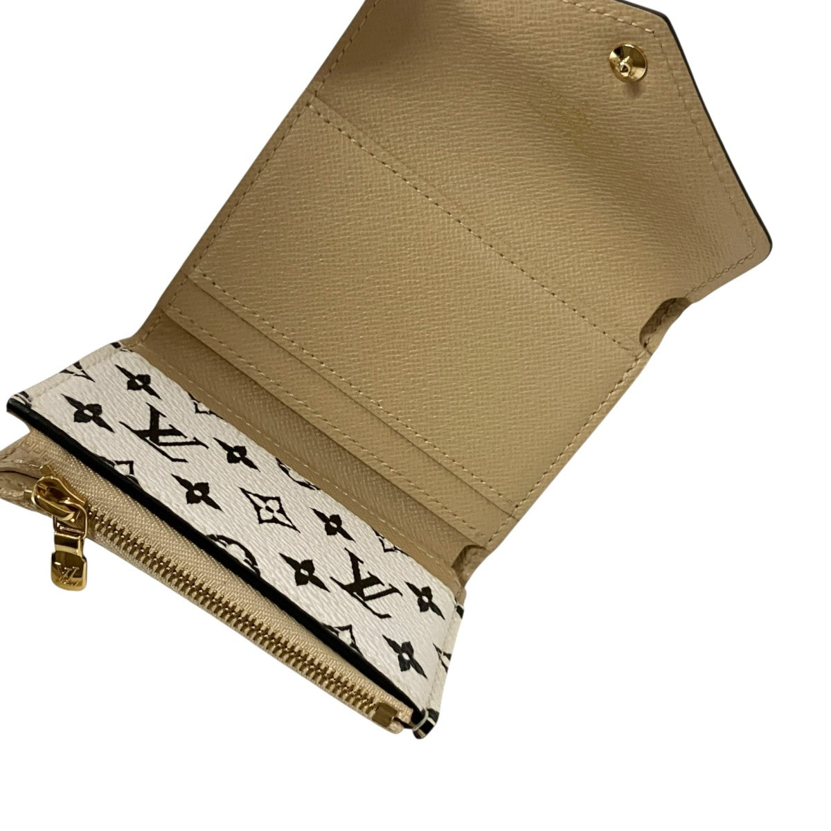 Louis Vuitton Portefeuille Zoe Trifold Wallet Beige / Green - Pre-owned