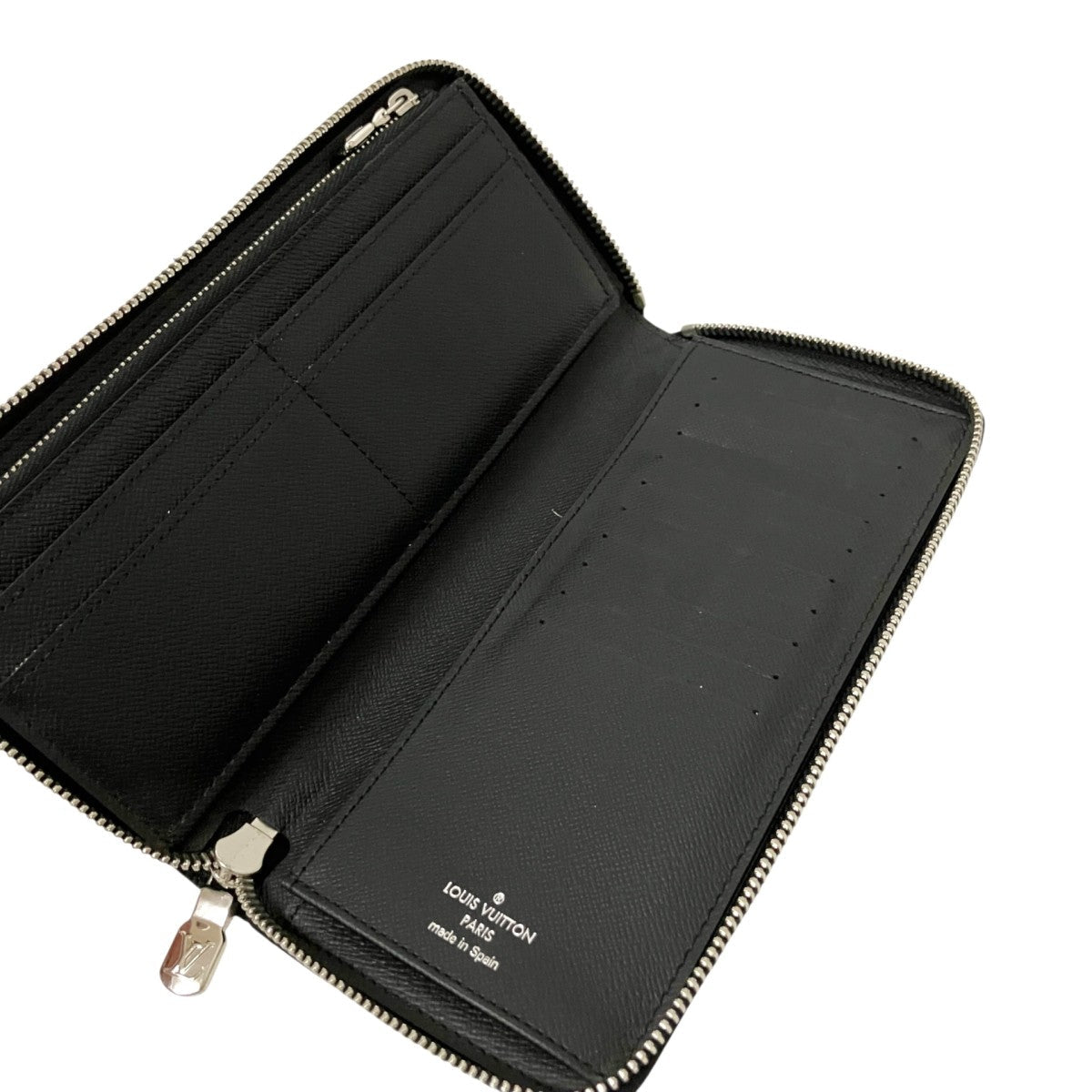 Louis Vuitton Taiga Zippy Wallet Vertical Round Zip Long Wallet Black - Pre-owned