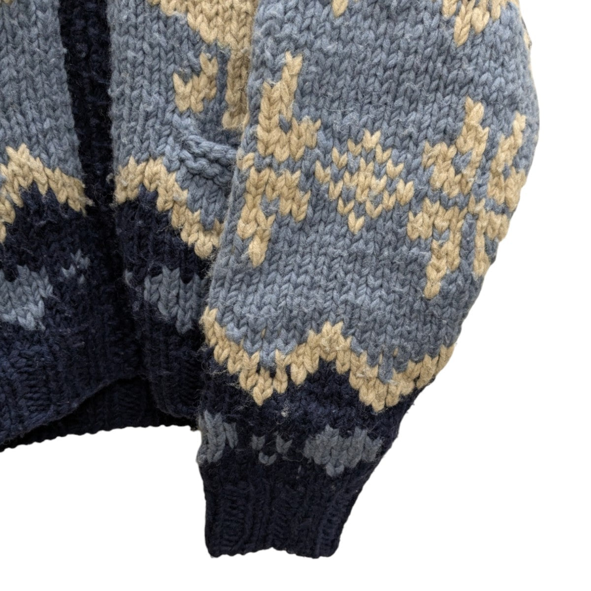 Human Made Polar Bear Cowichan Knit Cardigan Navy - Pre-owned