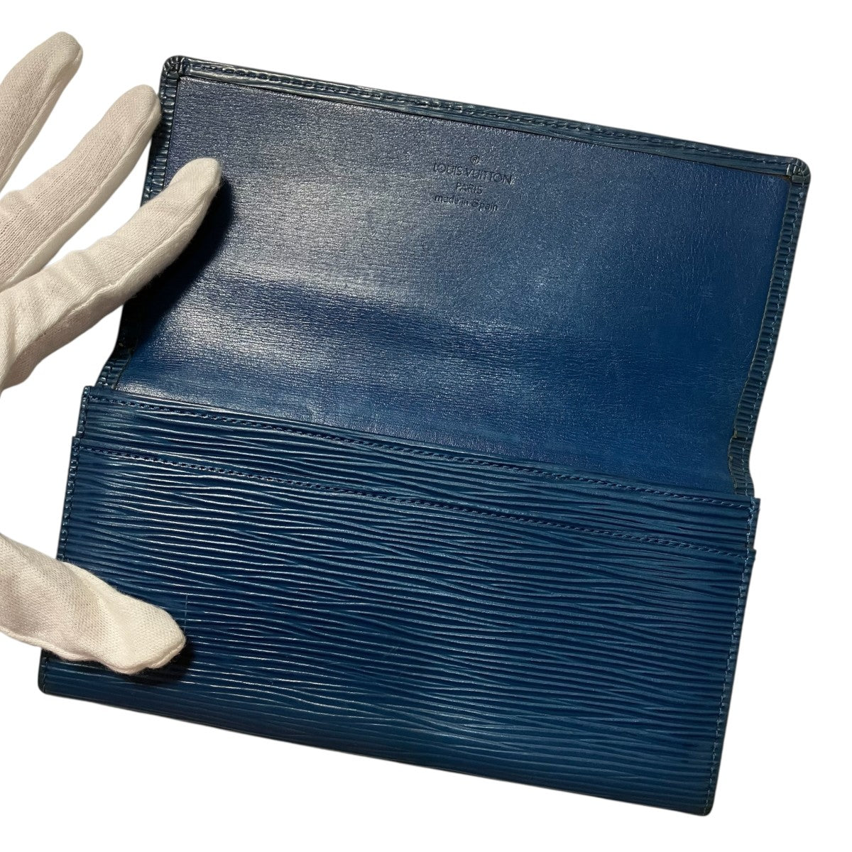 Louis Vuitton Epi Porto En Carte Credit Billfold Blue - Pre-owned