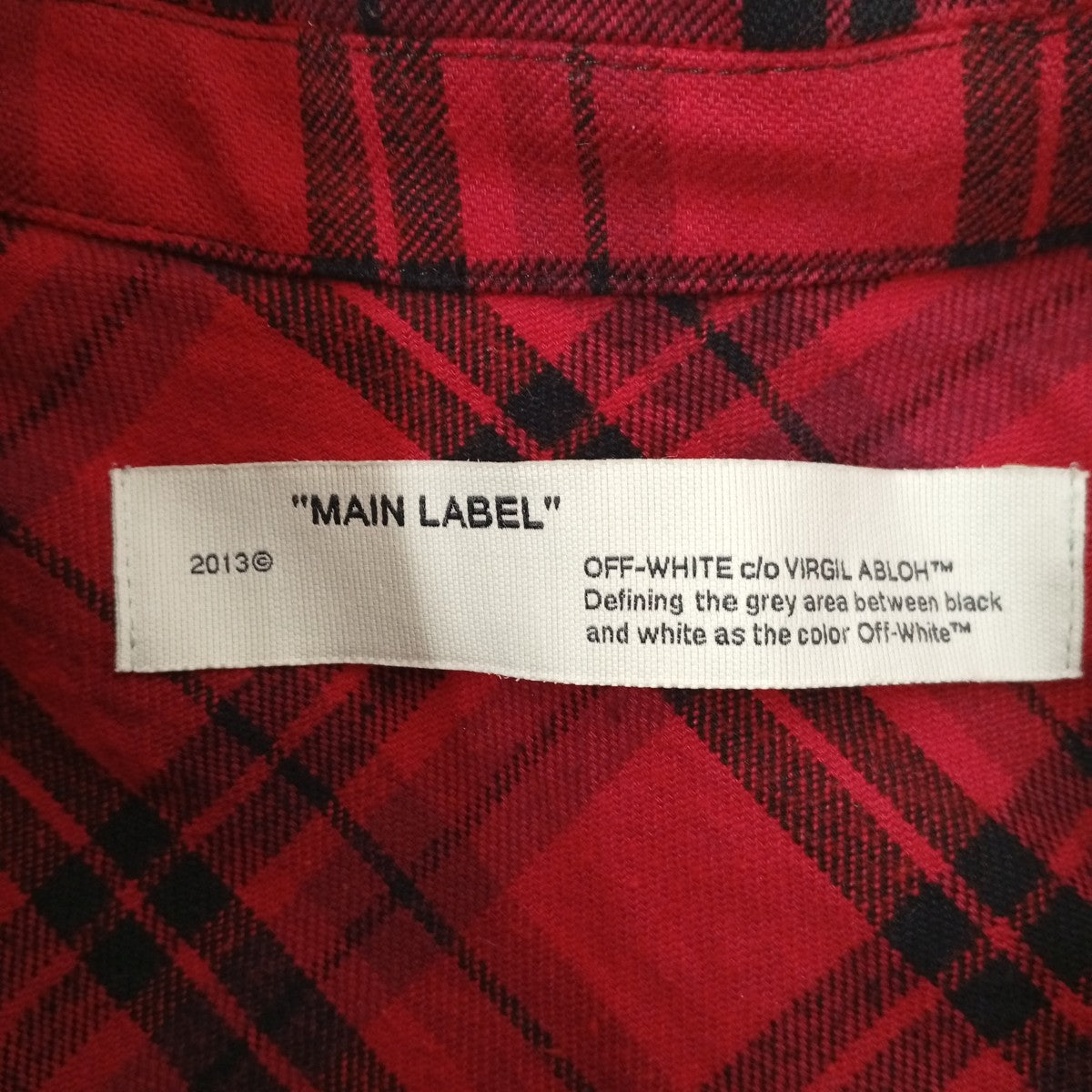 Off-White Arrow Patched Flannnel Check Oversized Shirt Red - Pre-owned